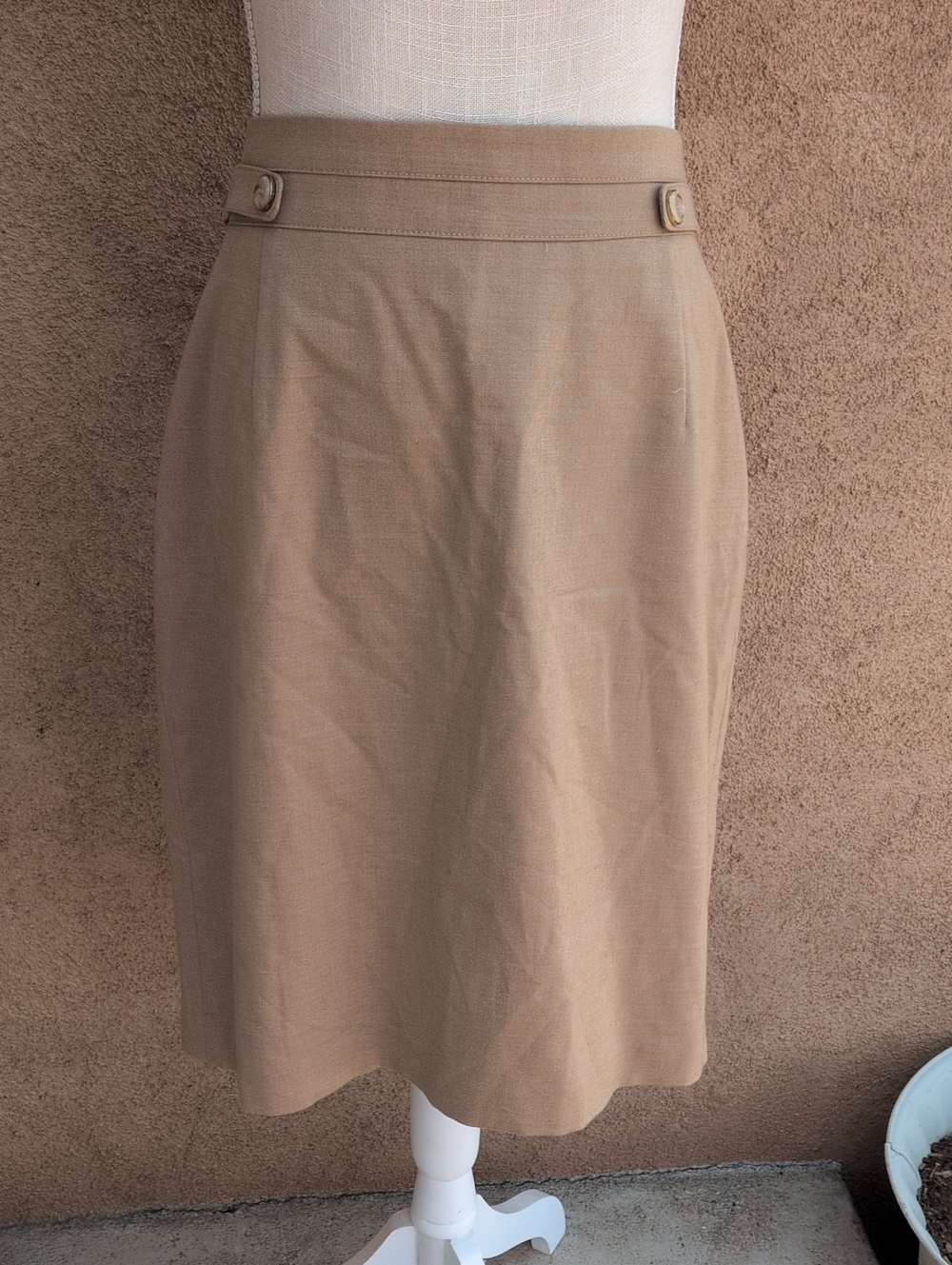Antonio Melani Wool Blend Neutral A-line Skirt Careerwear Preppy Quite Luxury